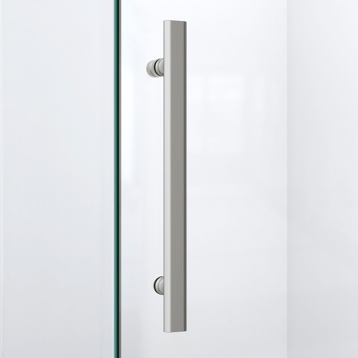 DreamLine Quatra Plus 34 in. D x 58 in. W x 72 in. H Frameless Hinged Shower Enclosure in Brushed Nickel