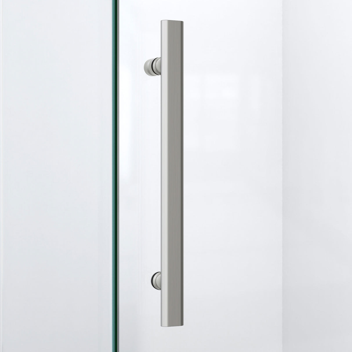 DreamLine Prism Lux 40 in. x 74 3/4 in. Fully Frameless Neo-Angle Shower Enclosure in Brushed Nickel with White Base