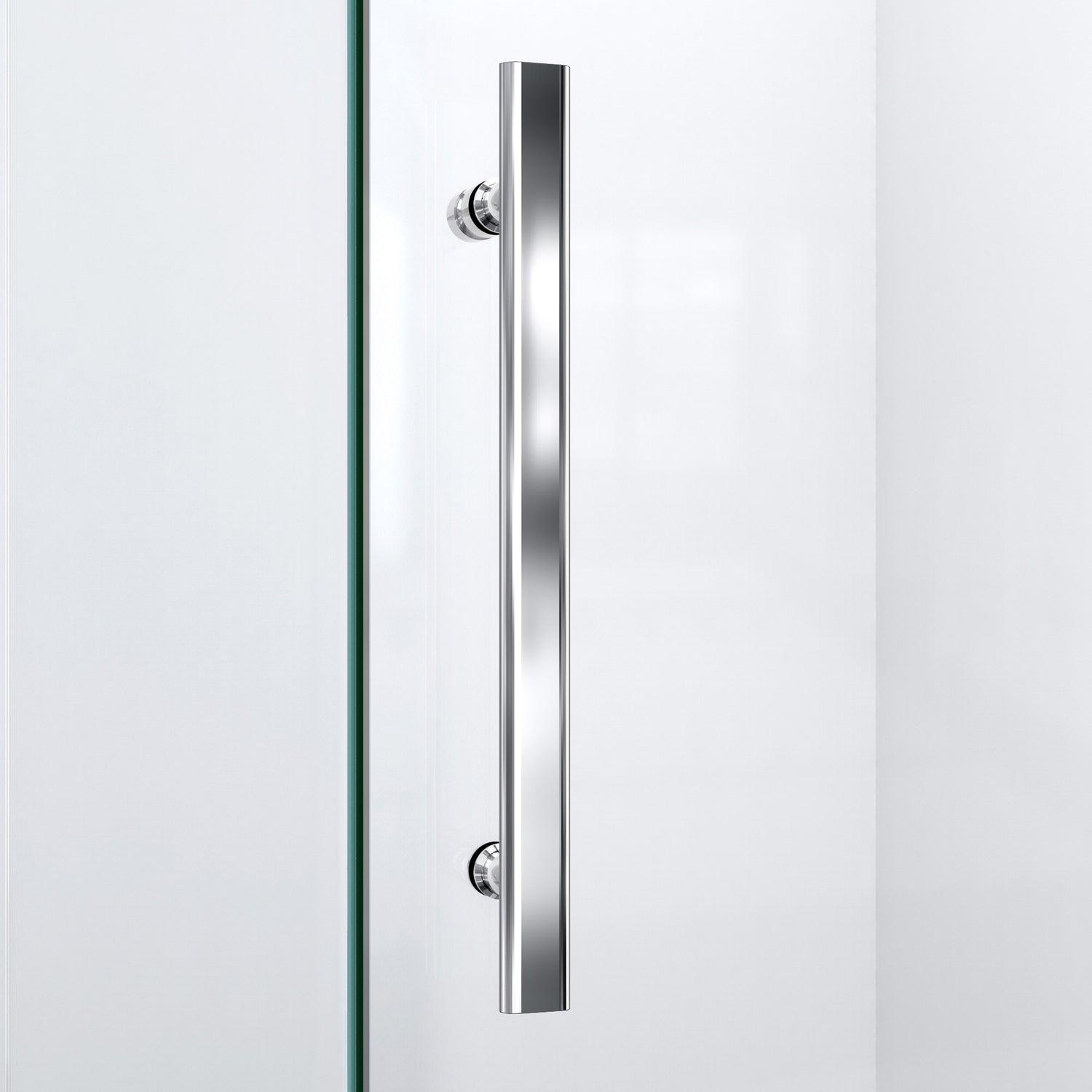 DreamLine Quatra Plus 32 in. D x 46 in. W x 72 in. H Frameless Hinged Shower Enclosure in Chrome