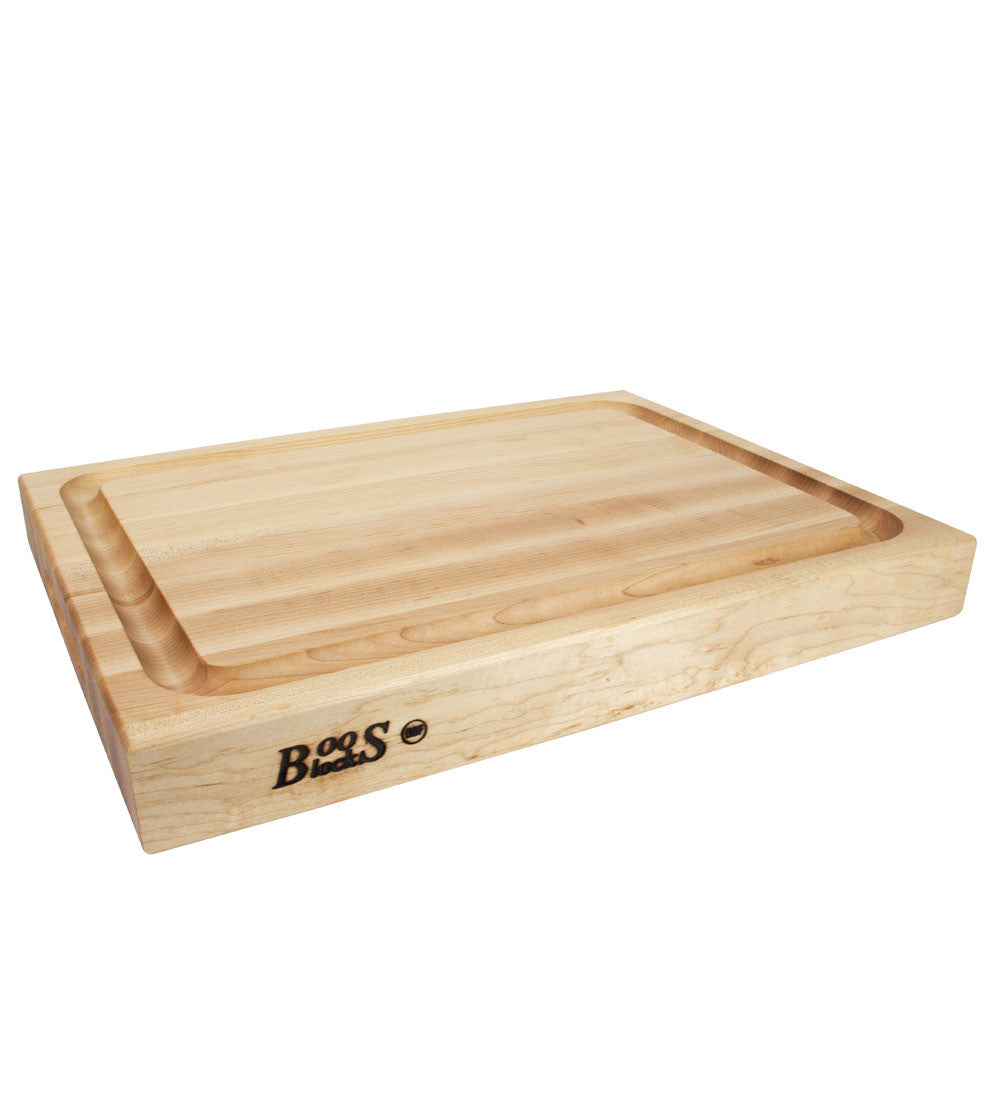 John Boos RA02-GRV Maple Wood Edge Grain Reversible Cutting Board, 20 x 15 2.25 Inches 20X15X2.25 MPL-EDGE GR-GRIPS-GROOVE