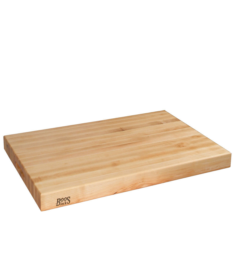 John Boos RA06 Maple Wood Cutting Board for Kitchen Prep 30 Inches x 23 Inches, 2.25 Thick Reversible End Grain Rectangular Charcuterie Block 30X23.25X2.25 MPL-EDGE GR-REV-GRIPS