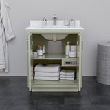 Icon 30 Inch Single Bathroom Vanity in Light Green No Countertop No Sink Brushed Nickel Trim
