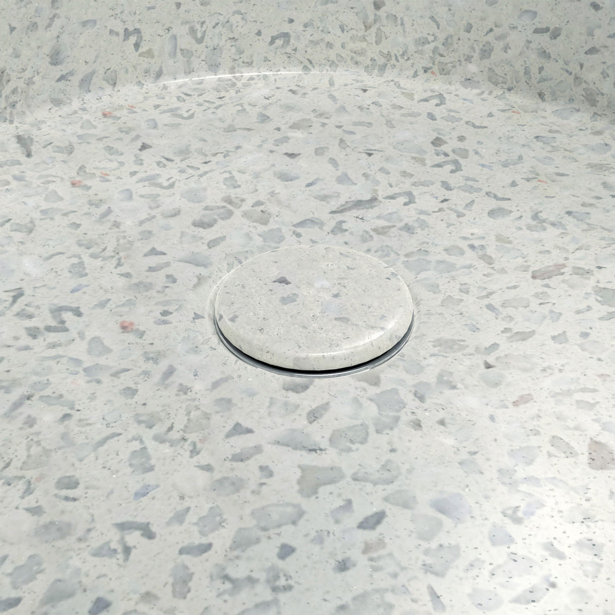 Ambia Round Terrazzo Vessel Sink in White