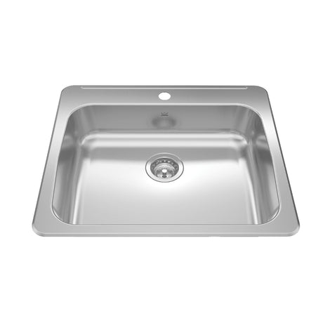KINDRED RSLA2522-55-1N Reginox 25.62-in LR x 22-in FB Drop In Single Bowl 1-Hole Stainless Steel Kitchen Sink In Satin
