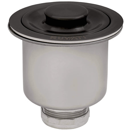 Ruvati Deep Basket Strainer Drain for Kitchen Sinks all Metal 3-1/2 inch - Gunmetal Black Stainless Steel - RVA1027BL