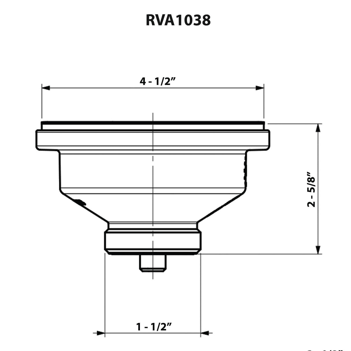 Ruvati Kitchen Sink Basket Strainer Drain Assembly - Matte Black - RVA1038BL