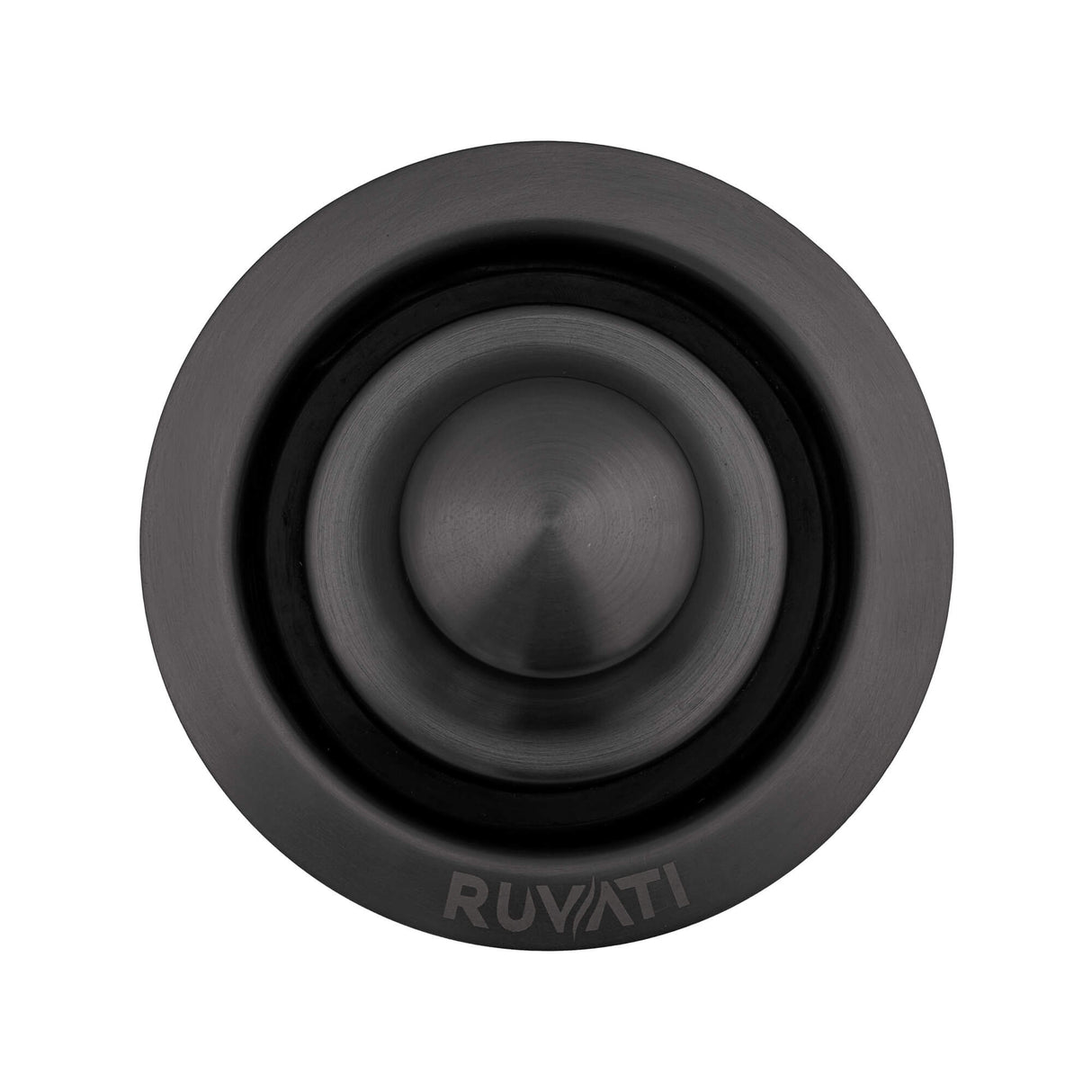 Ruvati Garbage Disposal Flange with Basket Strainer and Stopper - Gunmetal Black Stainless Steel - RVA1042BL
