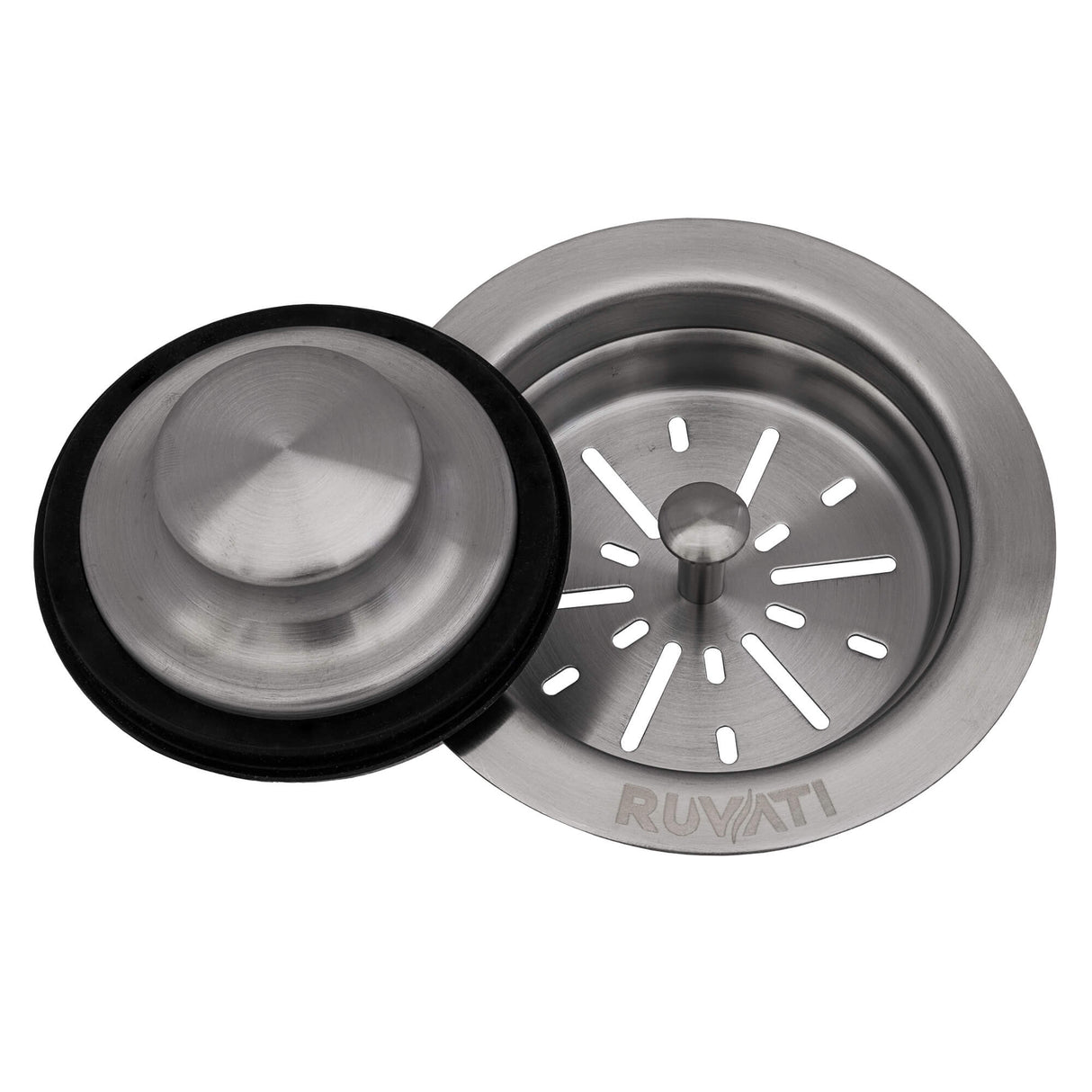 Ruvati Kitchen Sink Garbage Disposal Flange with Basket Strainer and Stopper - Stainless Steel - RVA1042ST