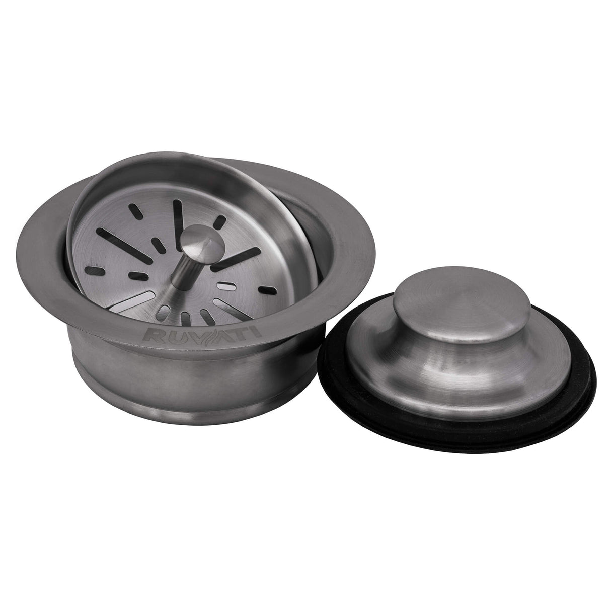 Ruvati Kitchen Sink Garbage Disposal Flange with Basket Strainer and Stopper - Stainless Steel - RVA1042ST