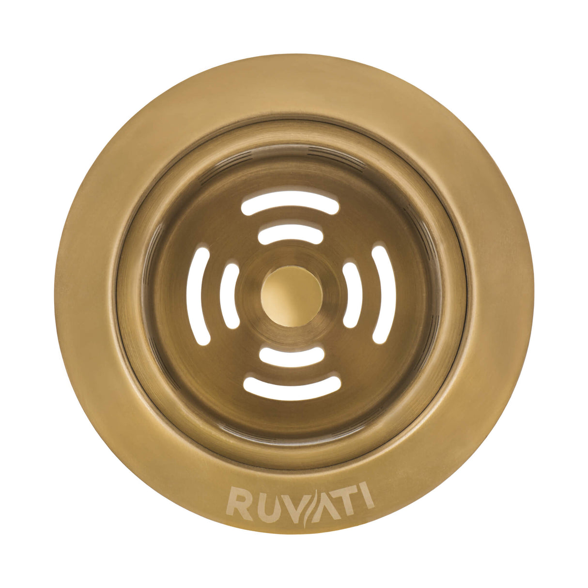 Ruvati Extended Garbage Disposal Flange with Deep Basket Strainer - Matte Gold Satin Brass - RVA1049GG
