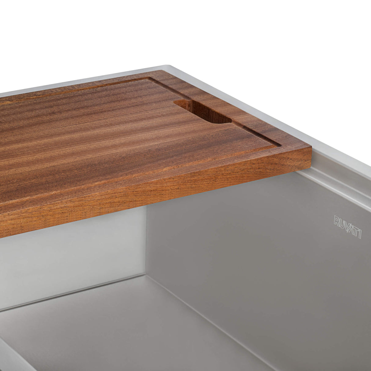 Ruvati 17 x 11 inch LedgeFit Solid Wood Replacement Cutting Board for Ruvati Workstation Sinks - RVA1217