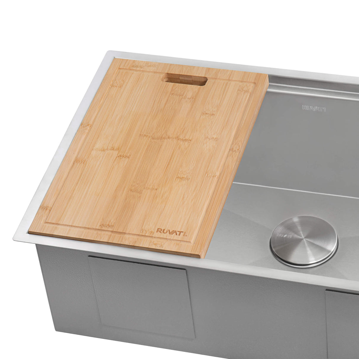 Ruvati 17 x 11 inch LedgeFit Bamboo Replacement Cutting Board for Ruvati Workstation Sinks - RVA1217BAM