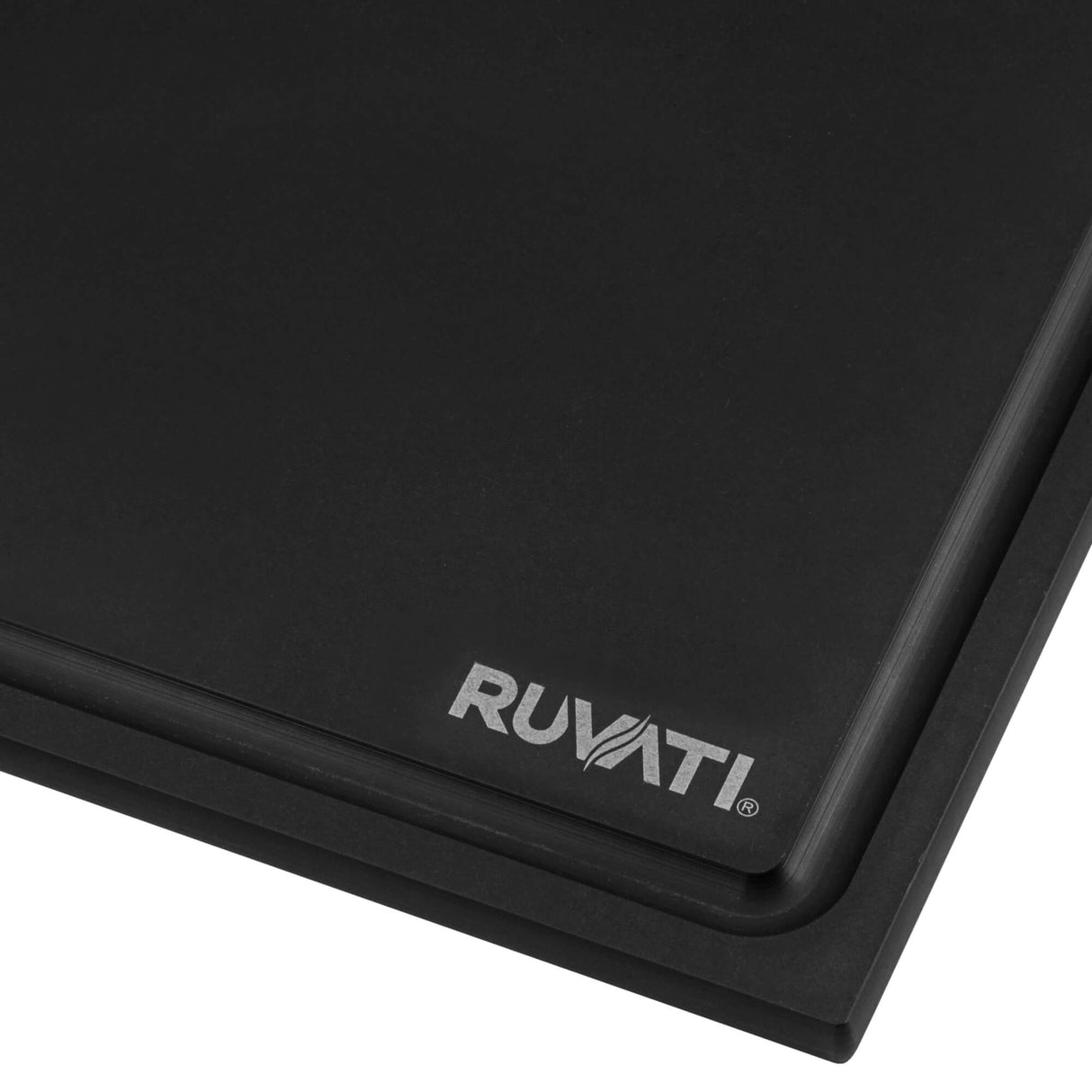 Ruvati 17 x 11 inch LedgeFit Matte Black Composite Replacement Cutting Board for Ruvati Workstation Sinks - RVA1217BWC