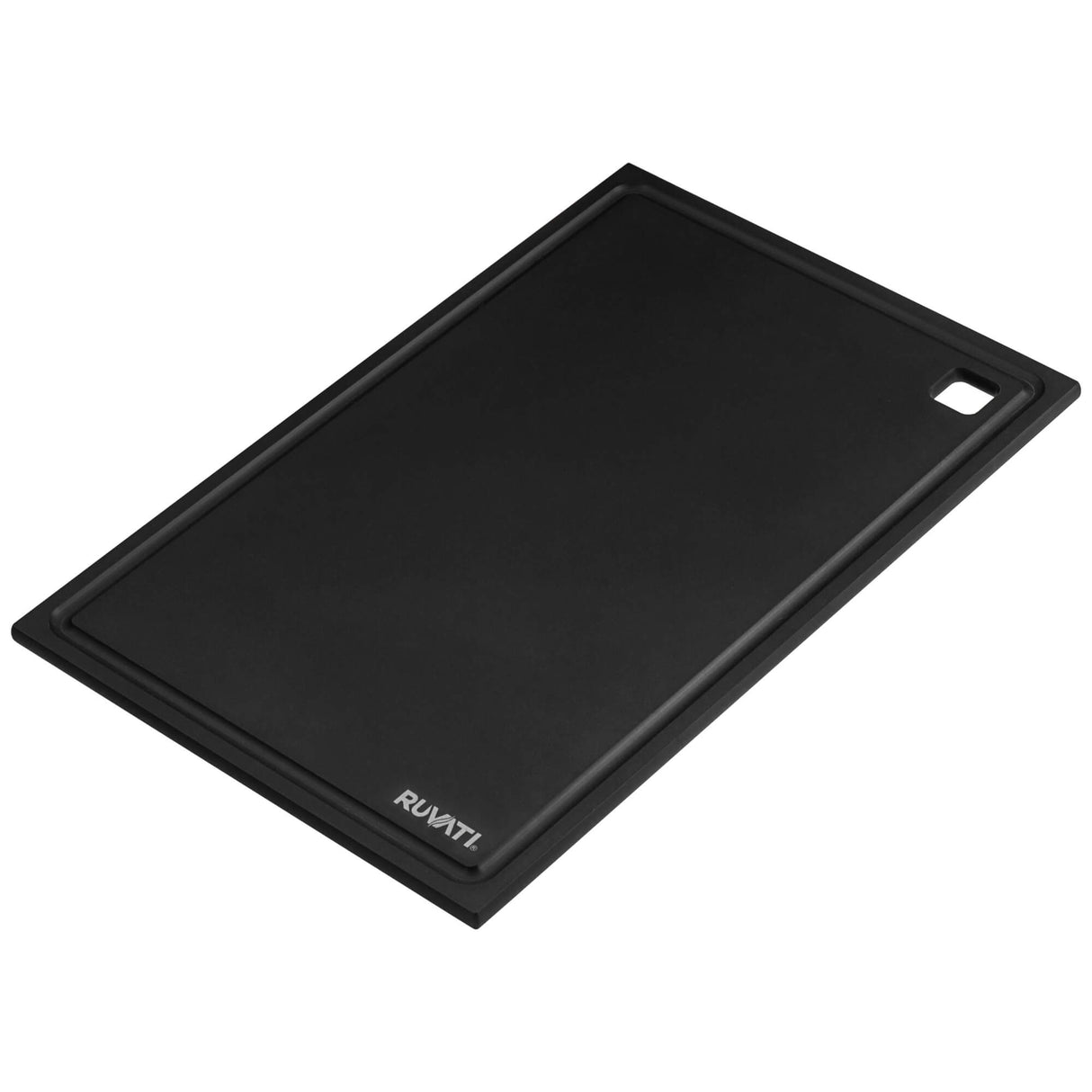 Ruvati 17 x 11 inch LedgeFit Matte Black Composite Replacement Cutting Board for Ruvati Workstation Sinks - RVA1217BWC