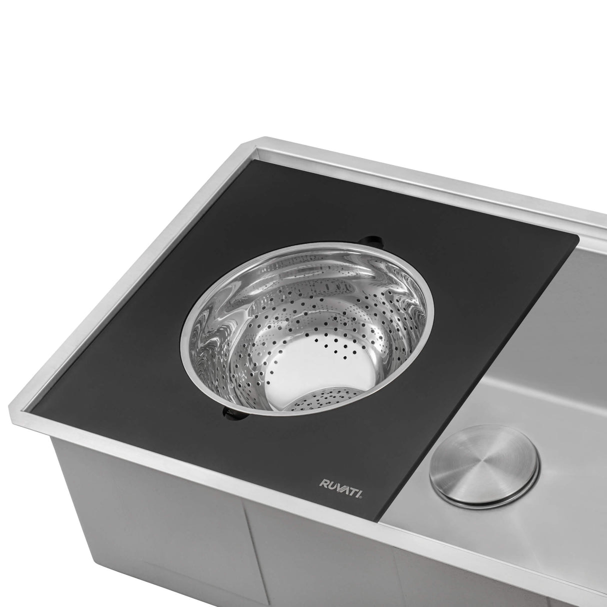 Ruvati Mixing Bowl and Colander with Black Composite Platform (complete set) for Workstation Sinks - RVA1288BWC