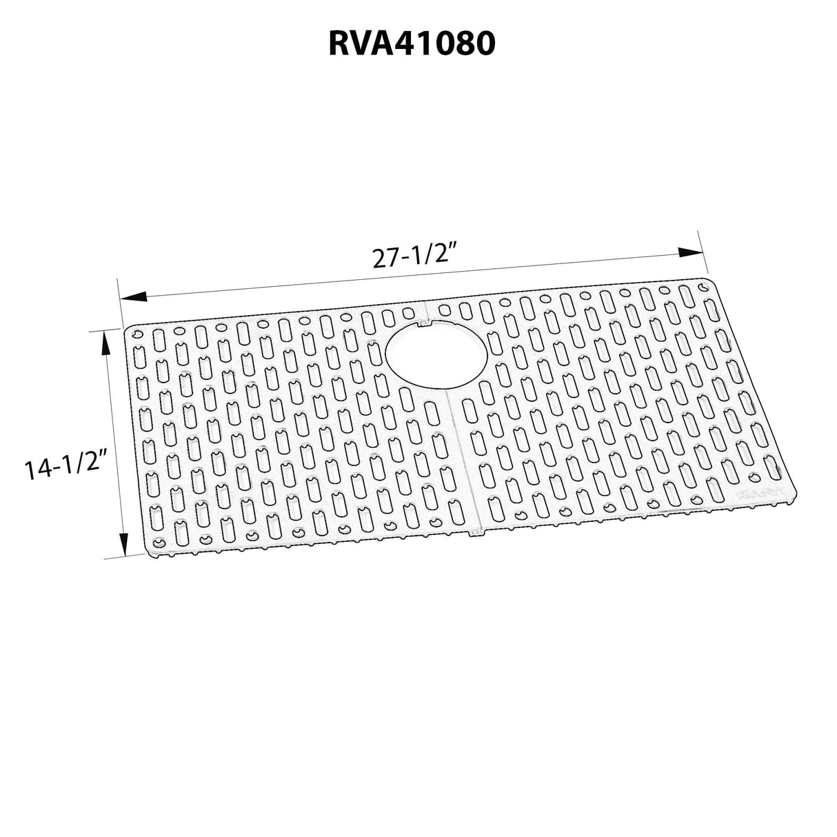 Ruvati Silicone Bottom Grid Sink Mat for RVG1080 and RVG2080 Sinks - Black - RVA41080BK
