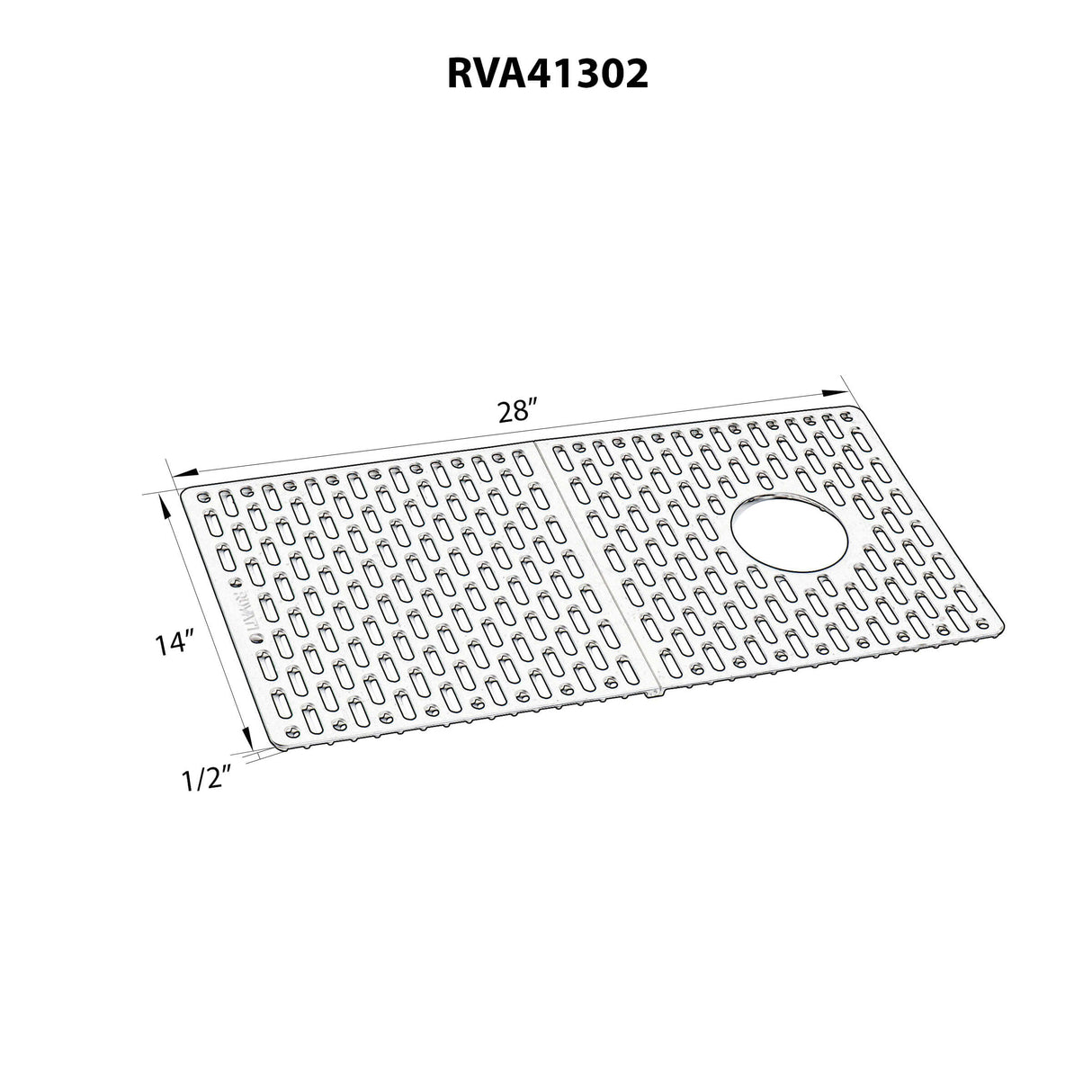 Ruvati Silicone Bottom Grid Sink Mat for RVG1302 and RVG2302 Sinks - Black - RVA41302BK
