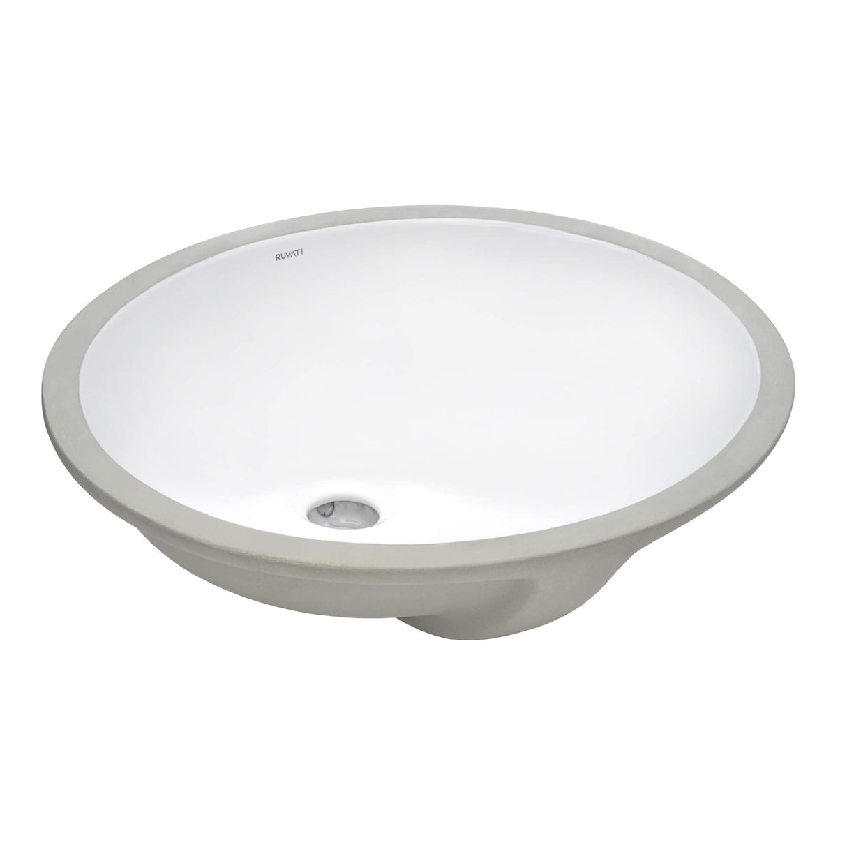 Ruvati 15 x 12 inch Undermount Bathroom Vanity Sink White Oval Porcelain Ceramic with Overflow - RVB0616