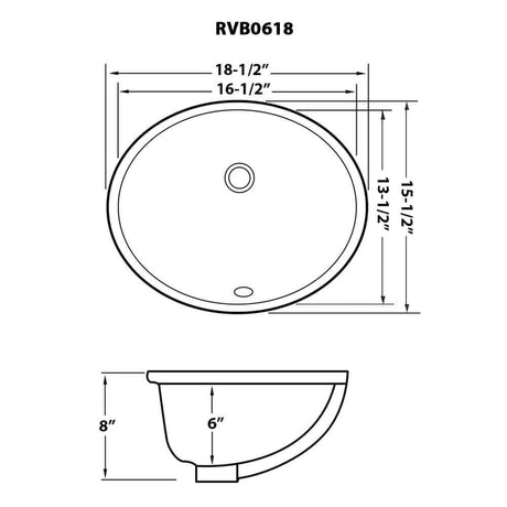 Ruvati 16 x 13 inch Undermount Bathroom Sink Emerald Green Oval Porcelain Ceramic with Overflow - RVB0618EG
