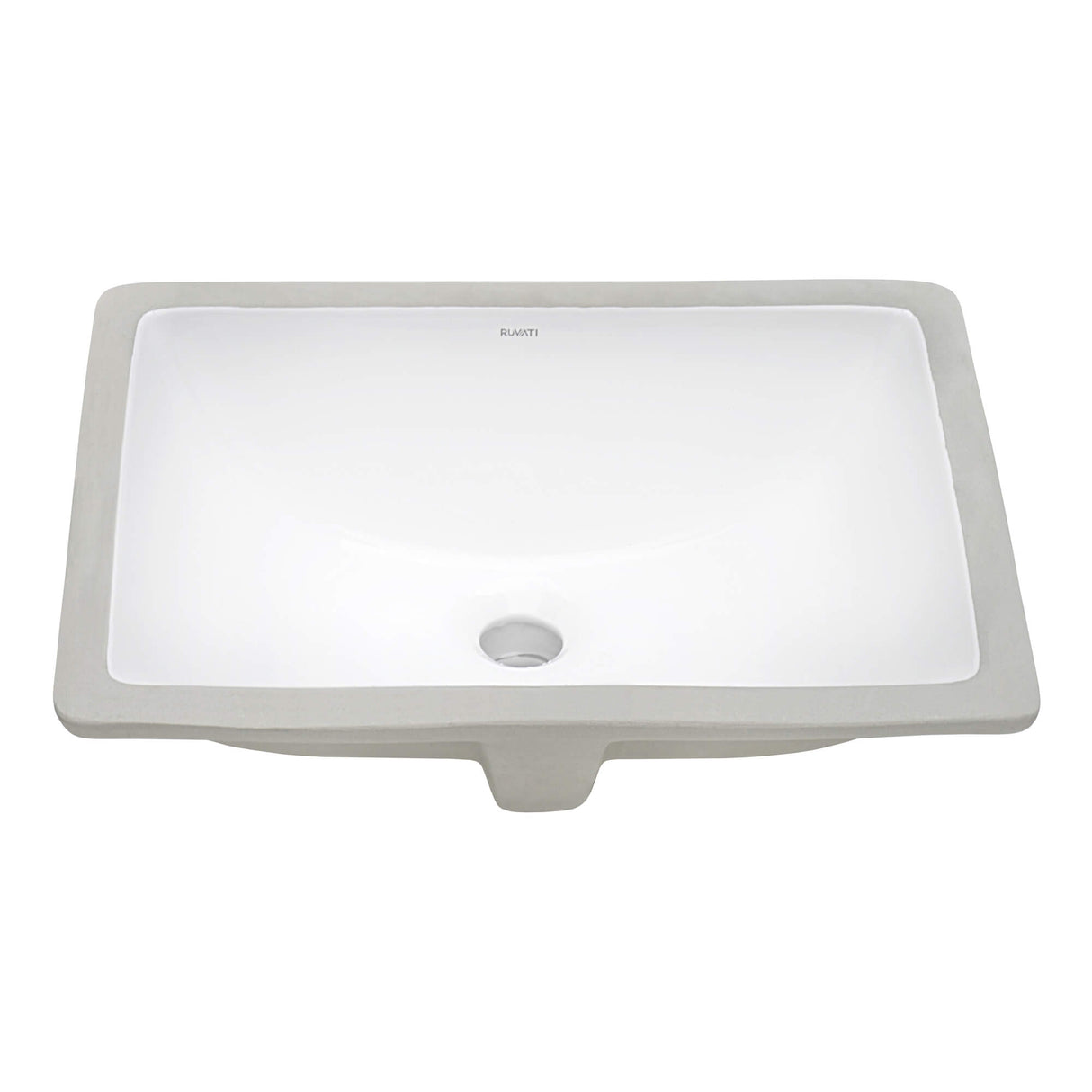 Ruvati 17 x 12 inch Undermount Bathroom Vanity Sink White Rectangular Porcelain Ceramic with Overflow - RVB0718