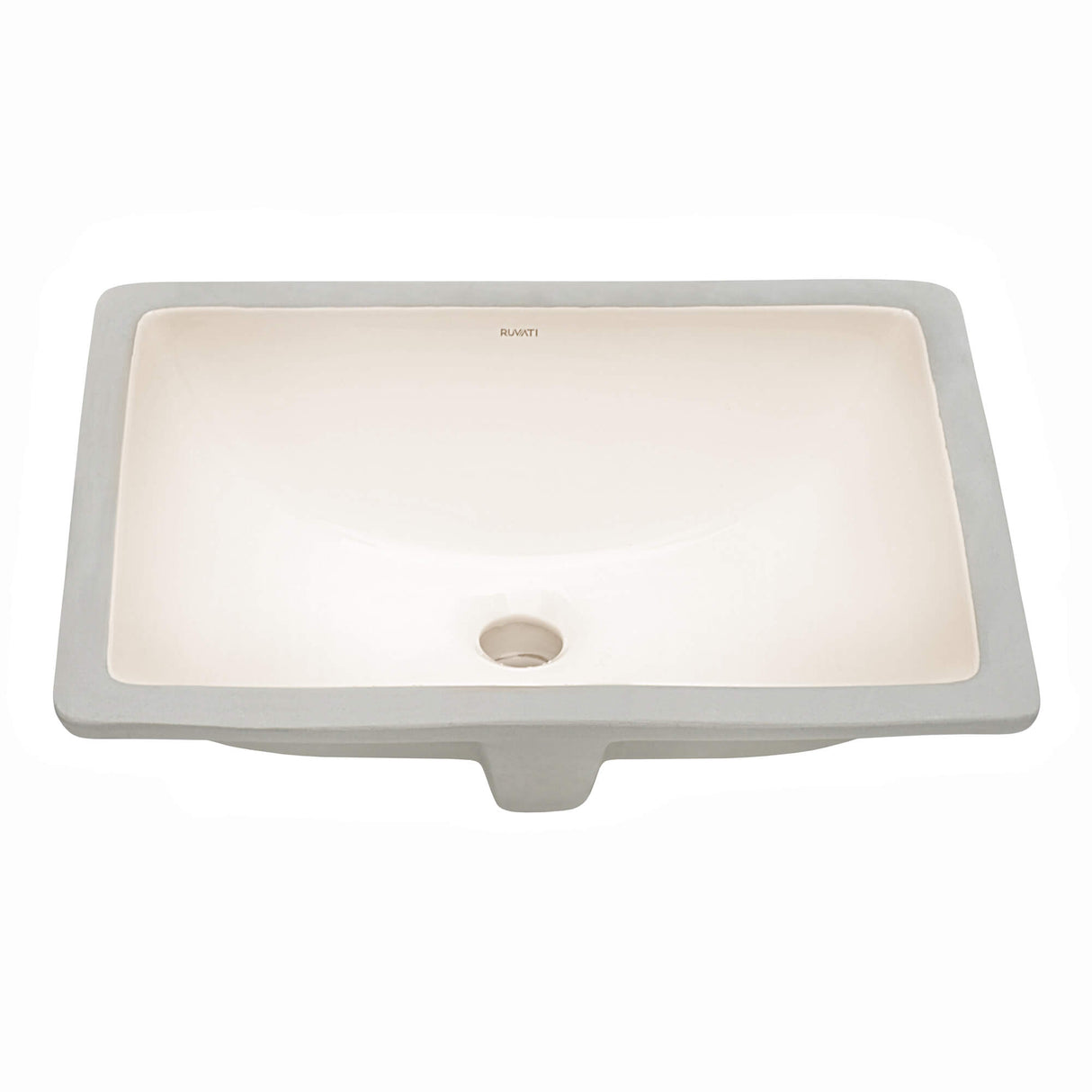 Ruvati 17 x 12 inch Undermount Bathroom Vanity Sink Biscuit Rectangular Porcelain Ceramic with Overflow - RVB0718BC
