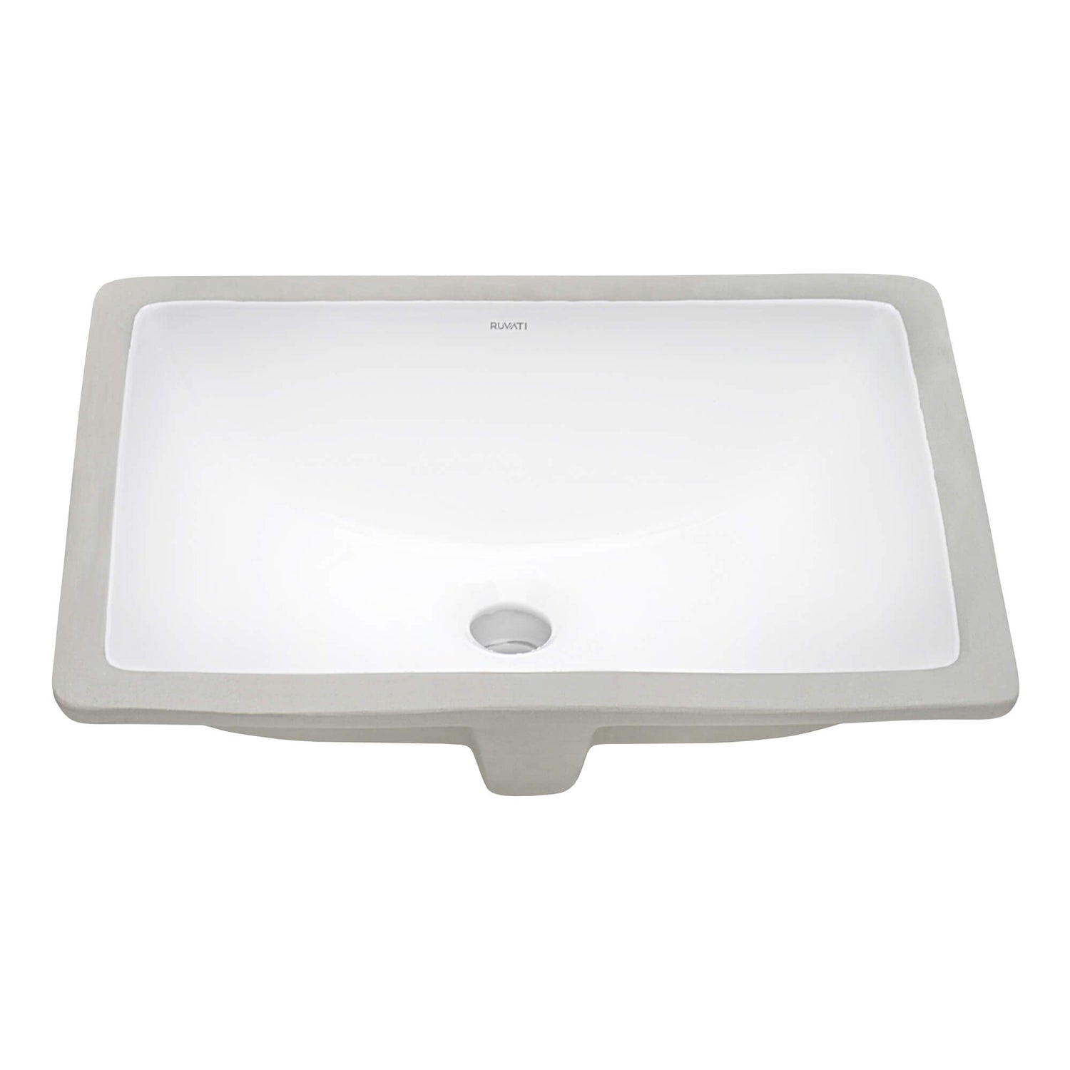 Ruvati 18 x 13 inch Undermount Bathroom Sink White Rectangular Porcelain Ceramic with Overflow - RVB0720