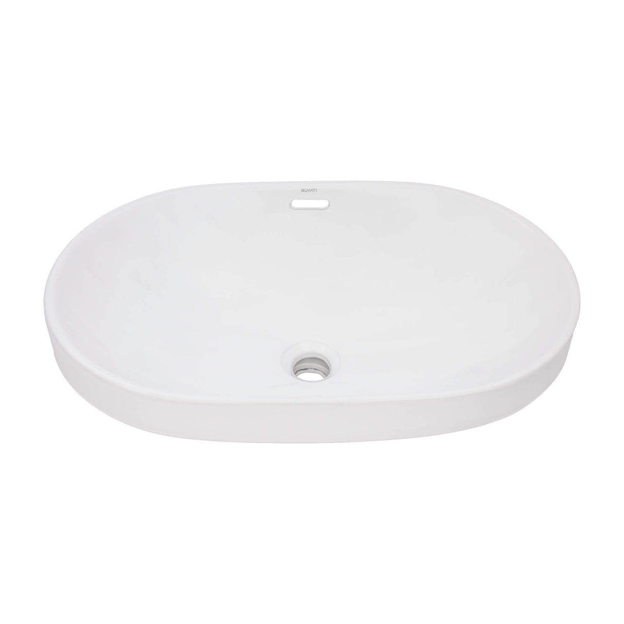 Ruvati 24 x 16 inch Semi-Recessed Drop-in Topmount Bathroom Sink Rectangular Ceramic with Overflow White - RVB0923WH