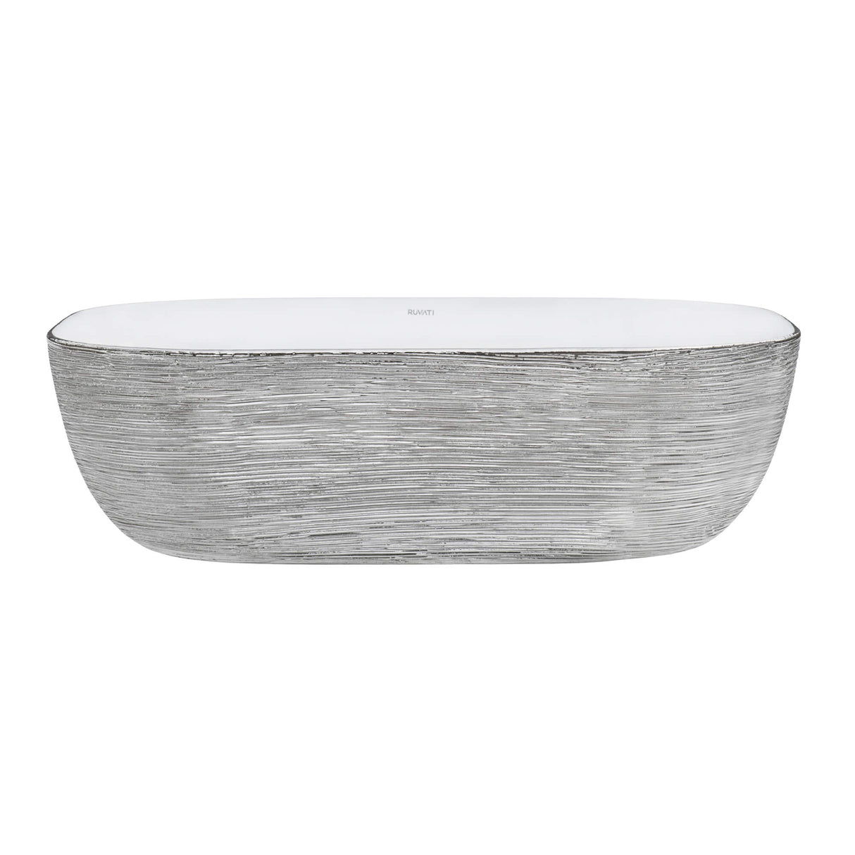 Ruvati 20 x 16 inch Bathroom Vessel Sink Silver Decorative Art Above Vanity Counter White Ceramic - RVB2016WS