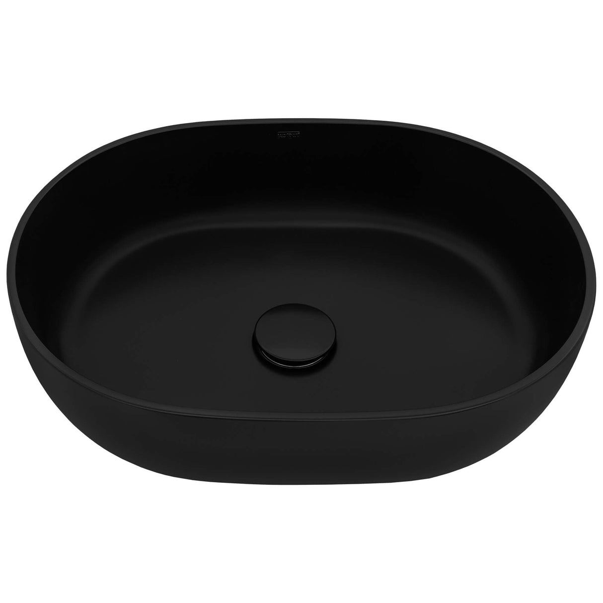 Ruvati 19-inch Matte Black epiStone Solid Surface Modern Bathroom Vessel Sink - RVB2119BK