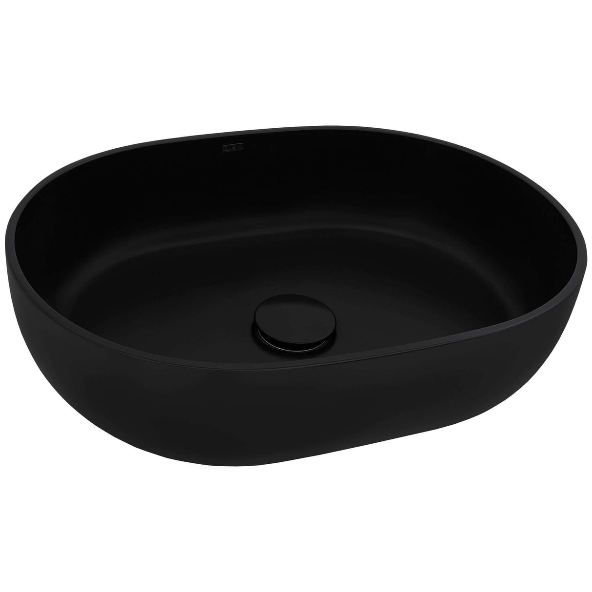 Ruvati 19-inch Matte Black epiStone Solid Surface Modern Bathroom Vessel Sink - RVB2119BK