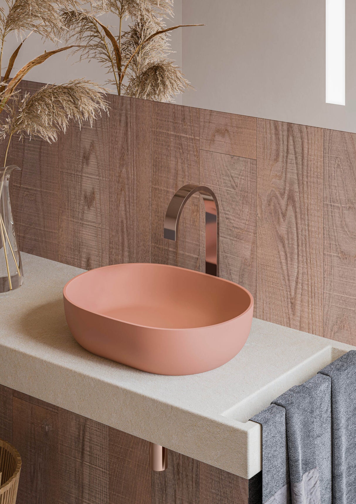 Ruvati 19-inch Sedona Clay Pink epiStone Solid Surface Bathroom Vessel Sink - RVB2119TL
