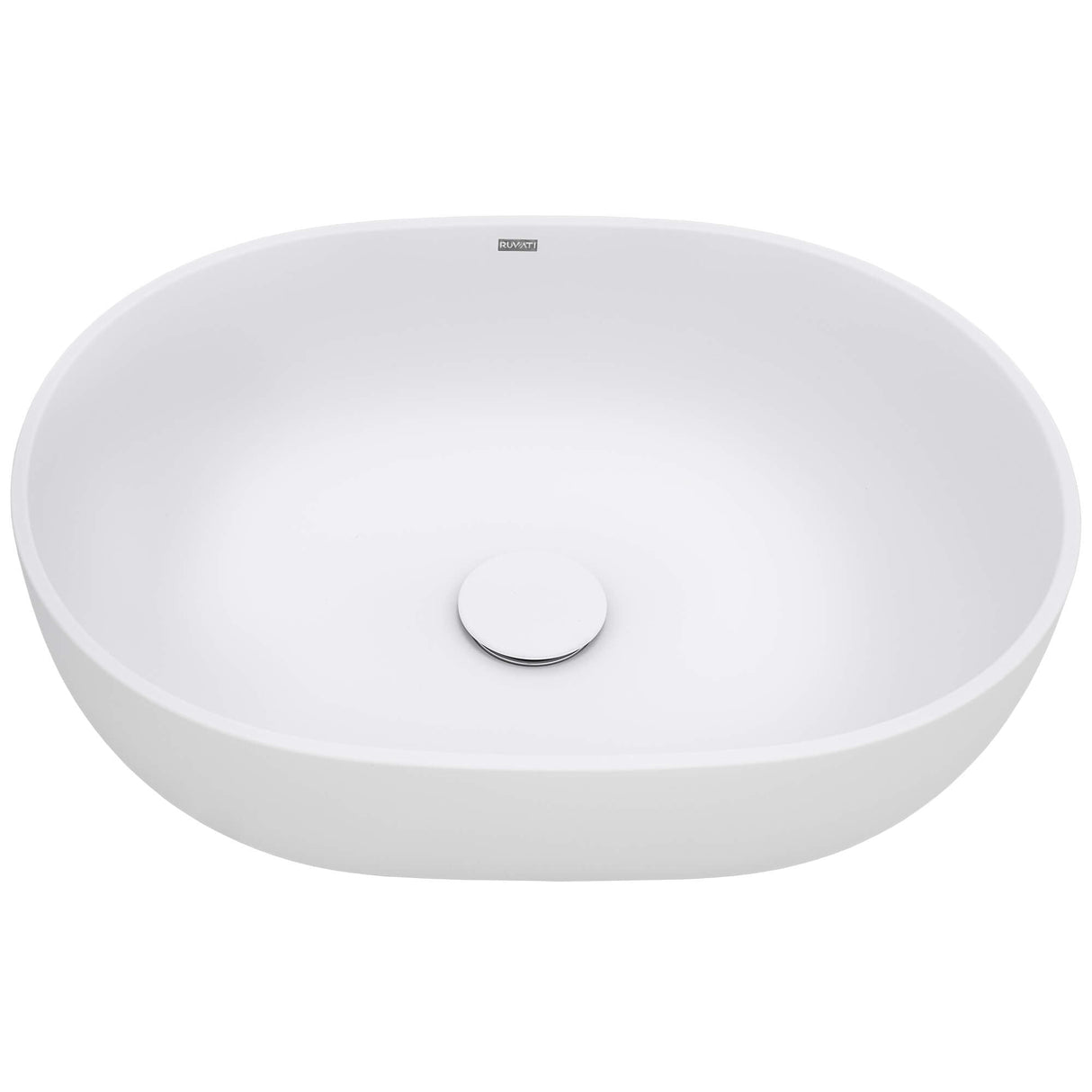 Ruvati 19-inch Matte White epiStone Solid Surface Modern Bathroom Vessel Sink - RVB2119WH