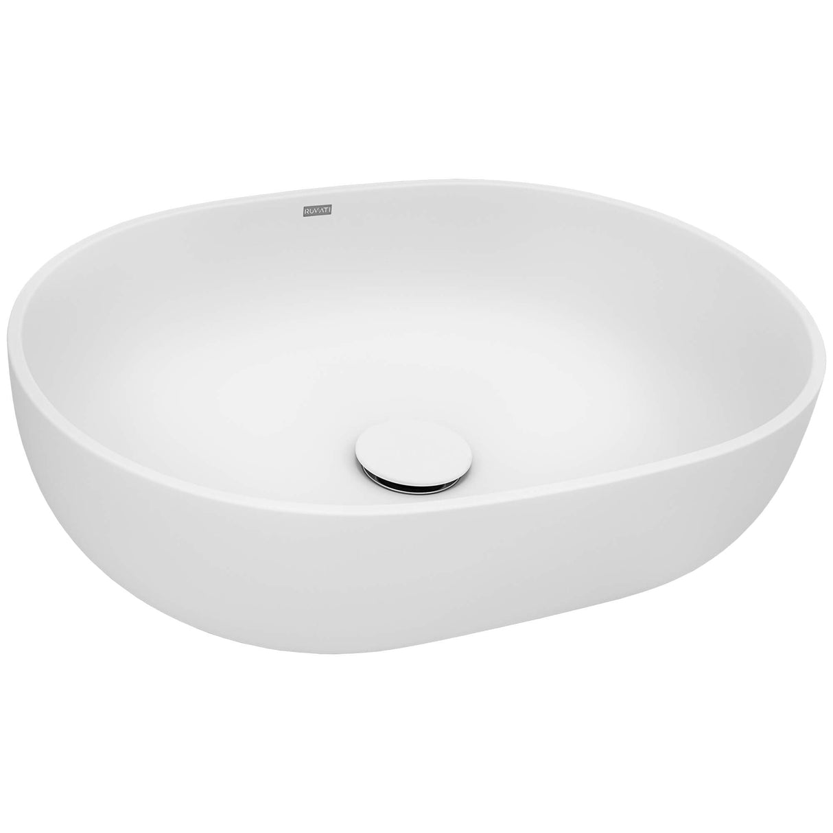 Ruvati 19-inch Matte White epiStone Solid Surface Modern Bathroom Vessel Sink - RVB2119WH