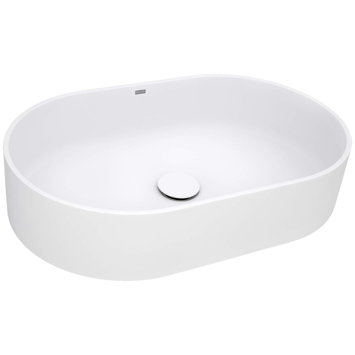 Ruvati 23-inch Matte White epiStone Solid Surface Modern Bathroom Vessel Sink - RVB2550WH