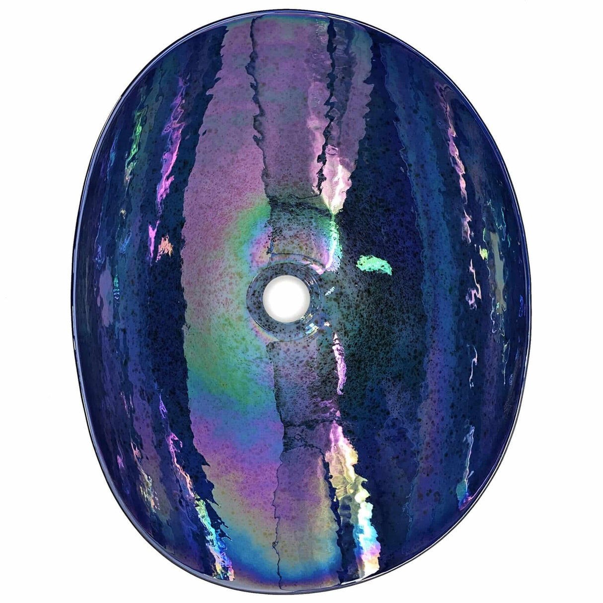 Ruvati 19 inch Murano Glass Art Vessel Seashell Decorative Pattern Bathroom sink - Celestial Blue - RVB3042