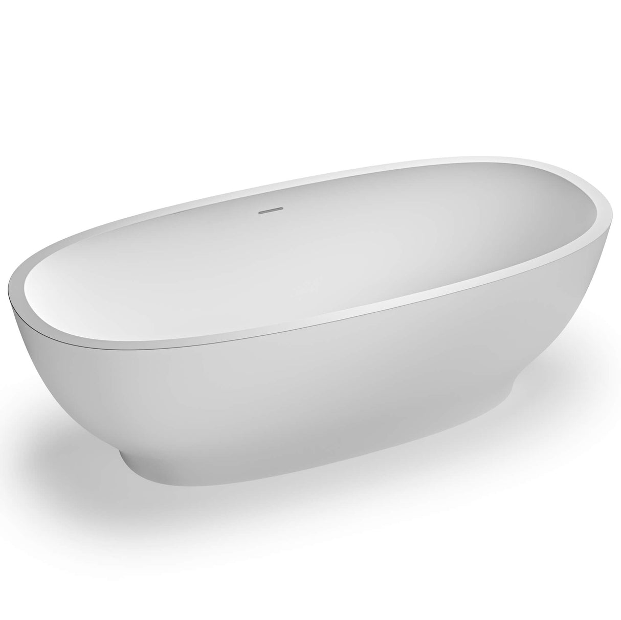 Ruvati 69-inch White epiStone Solid Surface Oval Freestanding Bath Tub Viola - RVB6732WH