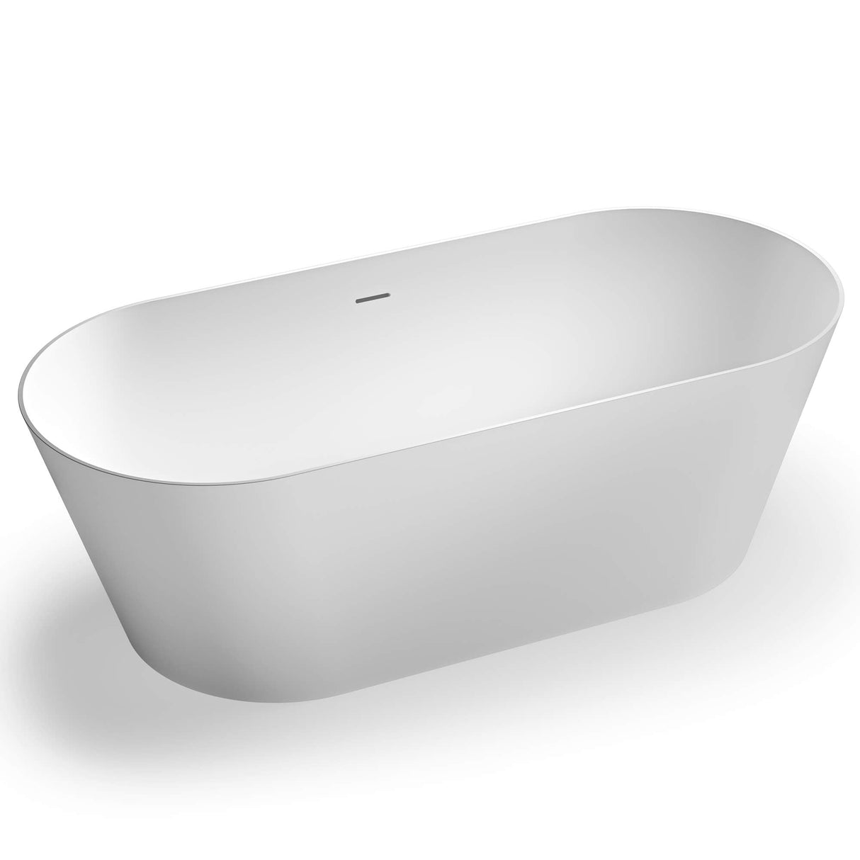 Ruvati 67-inch White epiStone Solid Surface Oval Freestanding Bath Tub Omnia Matte - RVB6750WH