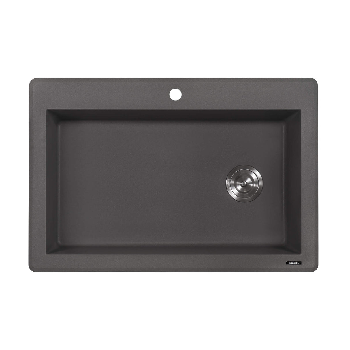 Ruvati 33 x 22 inch epiGranite Drop-in Topmount Granite Composite Single Bowl Kitchen Sink - Urban Gray - RVG1033GR
