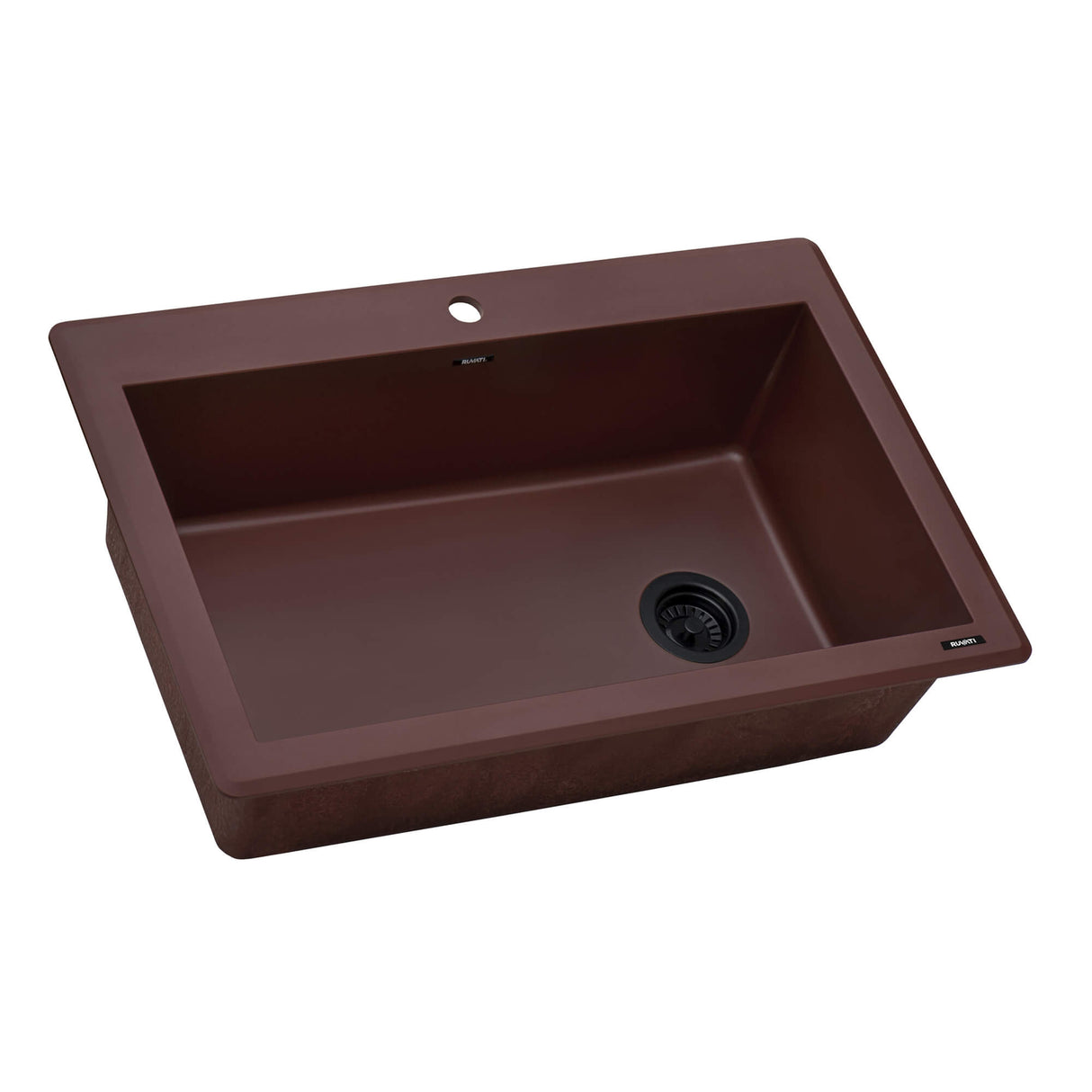 Ruvati 33 x 22 inch Granite Composite Drop-in Topmount Single Bowl Kitchen Sink - Carnelian Red - RVG1033RD