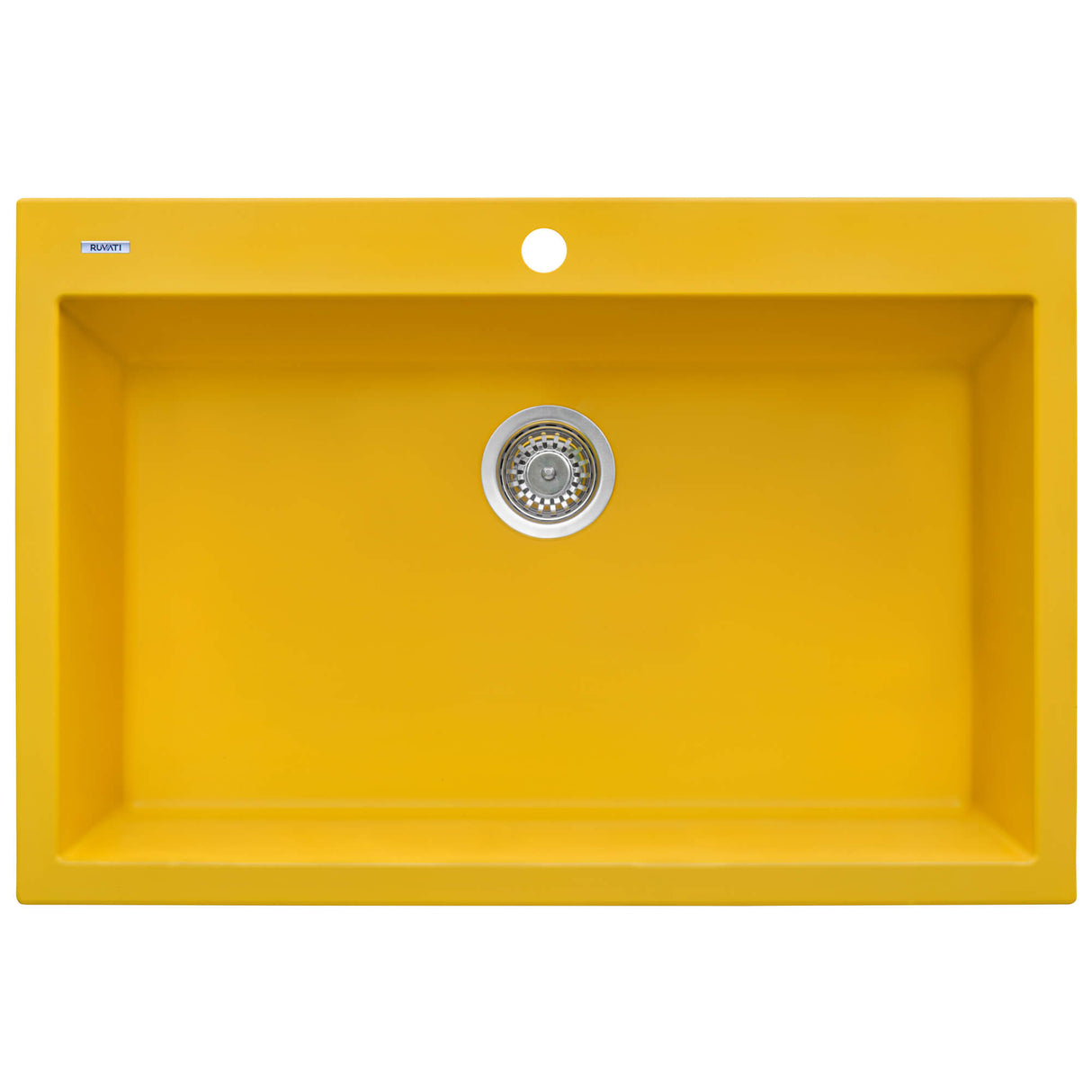 Ruvati 33 x 22 inch Granite Composite Drop-in Topmount Kitchen Sink Single Bowl - Midas Yellow - RVG1080YL