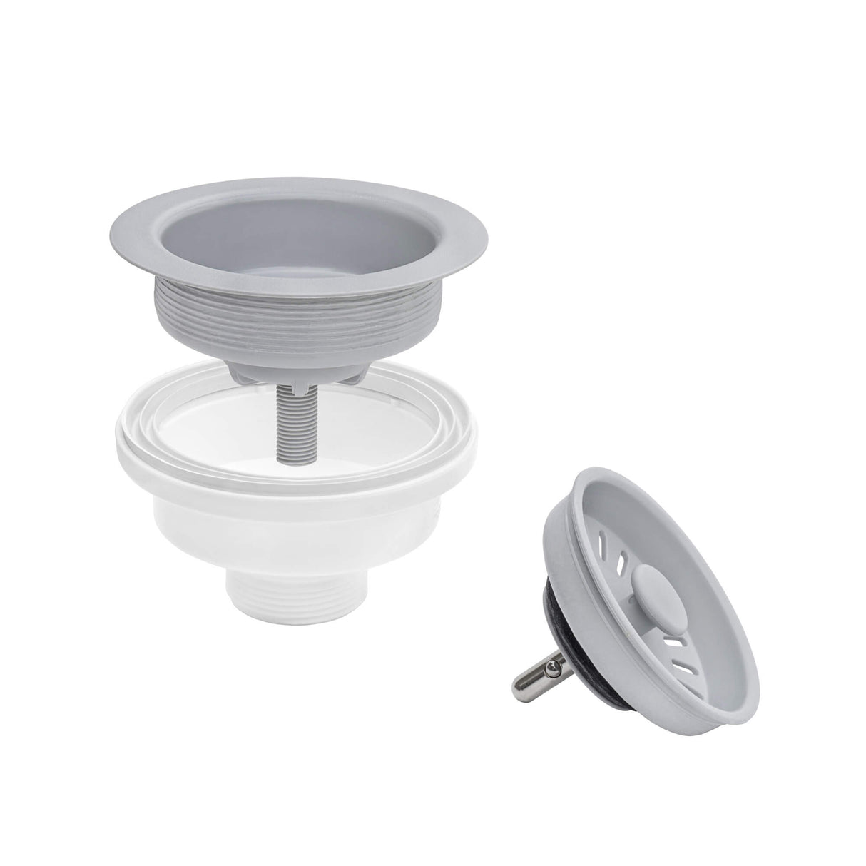 Ruvati 33-inch Granite Composite Workstation Drop-in Topmount Kitchen Sink Silver Gray - RVG1302GR