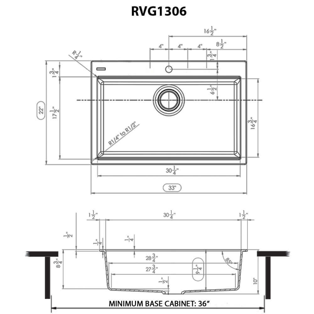 Ruvati 33-inch Granite Composite Workstation Drop-in Topmount Kitchen Sink Matte White - RVG1306WH