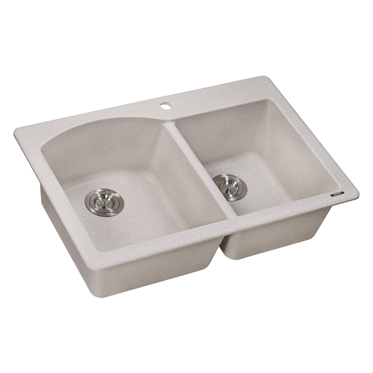 Ruvati 33 x 22 inch epiGranite Dual-Mount Granite Composite Double Bowl Kitchen Sink - Caribbean Sand - RVG1344CS