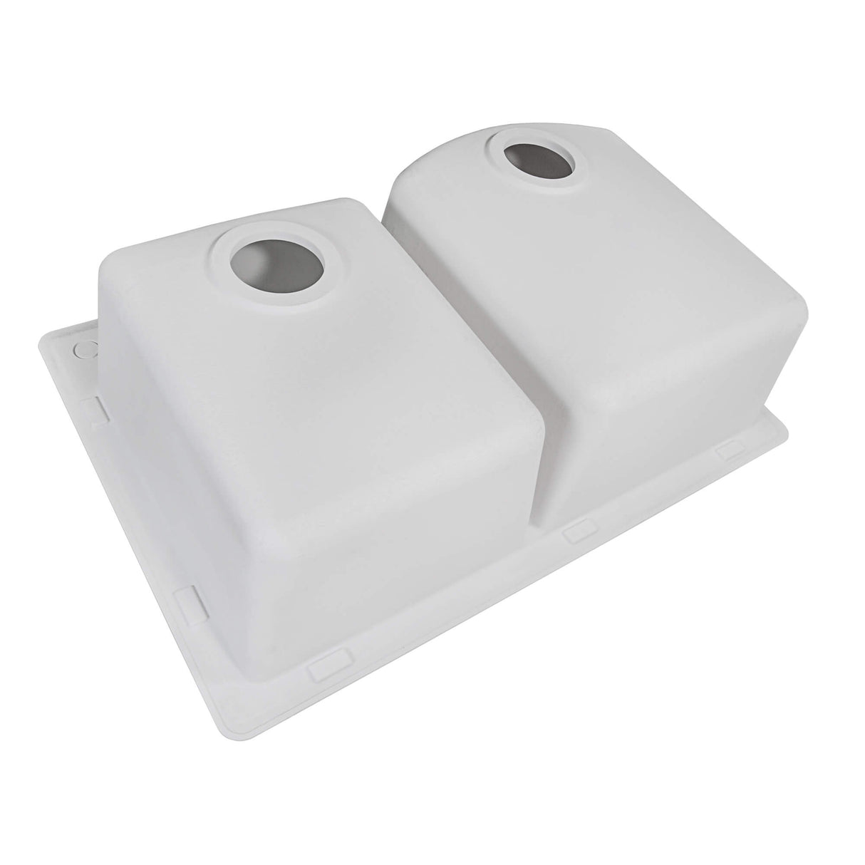 Ruvati 33 x 22 inch epiGranite Dual-Mount Granite Composite Double Bowl Kitchen Sink - Arctic White - RVG1344WH