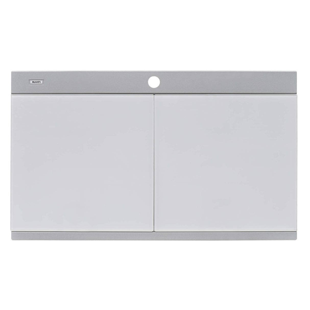 Ruvati 34 inch epiGranite Topmount Workstation Ledge Granite Composite Kitchen Sink - Silver Gray - RVG1350GR