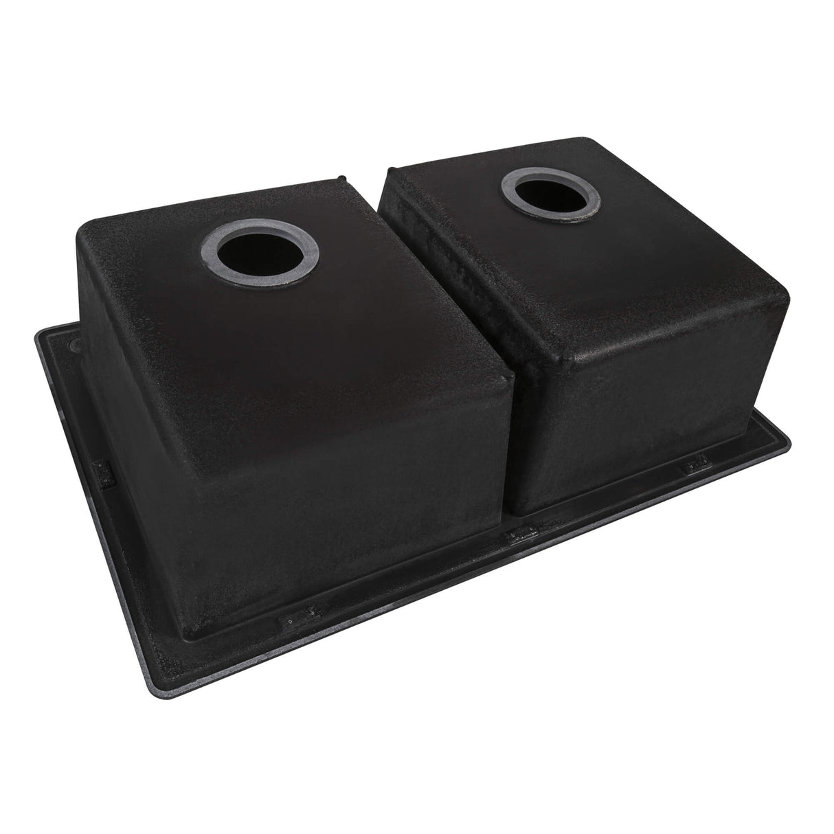 Ruvati 33 x 22 inch epiGranite Topmount Granite Composite Double Bowl Kitchen Sink - Midnight Black - RVG1388BK