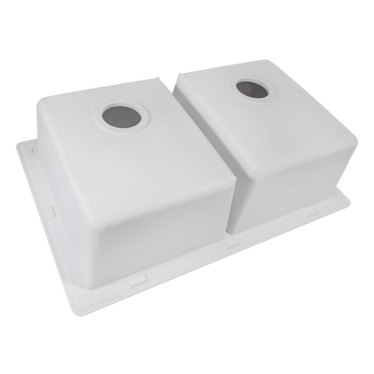 Ruvati 33 x 22 inch epiGranite Topmount Granite Composite Double Bowl Kitchen Sink - Arctic White - RVG1388WH