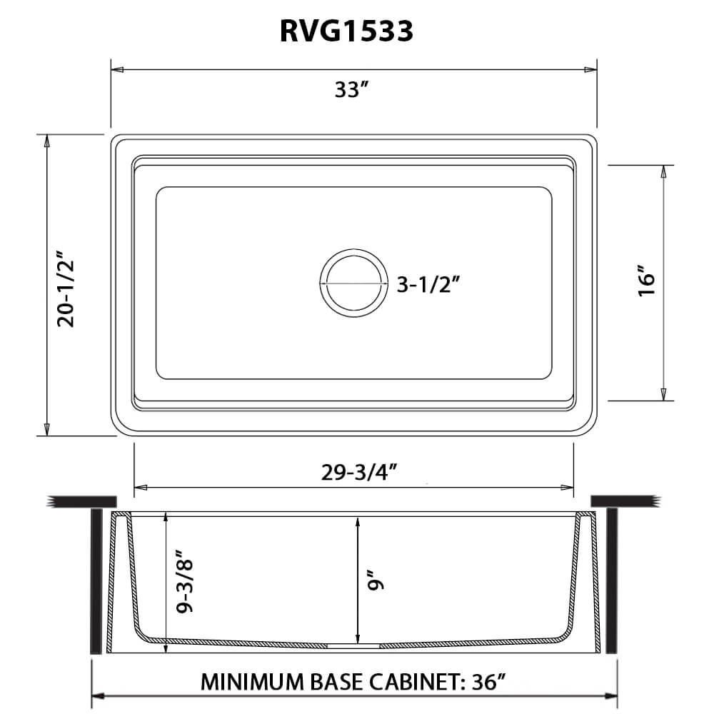 Ruvati 33-inch Matte Gray Granite Farmhouse Workstation Apron-front Composite Kitchen Sink - RVG1533GR
