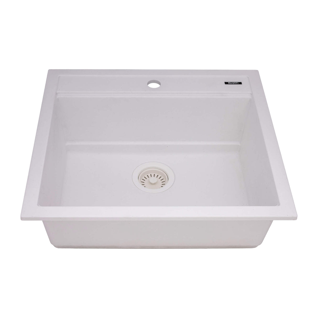 Ruvati 23-inch epiCube Granite Composite Workstation Drop-in Topmount Wet Bar Prep Sink Matte White - RVG1622WH