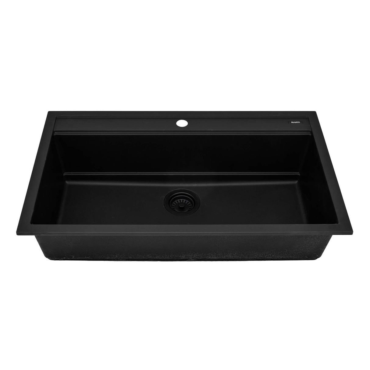 Ruvati 34-inch epiCube Granite Composite Workstation Matte Black Drop-in Topmount Kitchen Sink - RVG1634BK